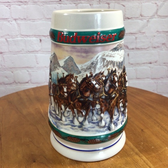 Vintage Budweiser Holiday Stein Collection Special Delivery Ceramic Stein - 1993 - Picture 2 of 7